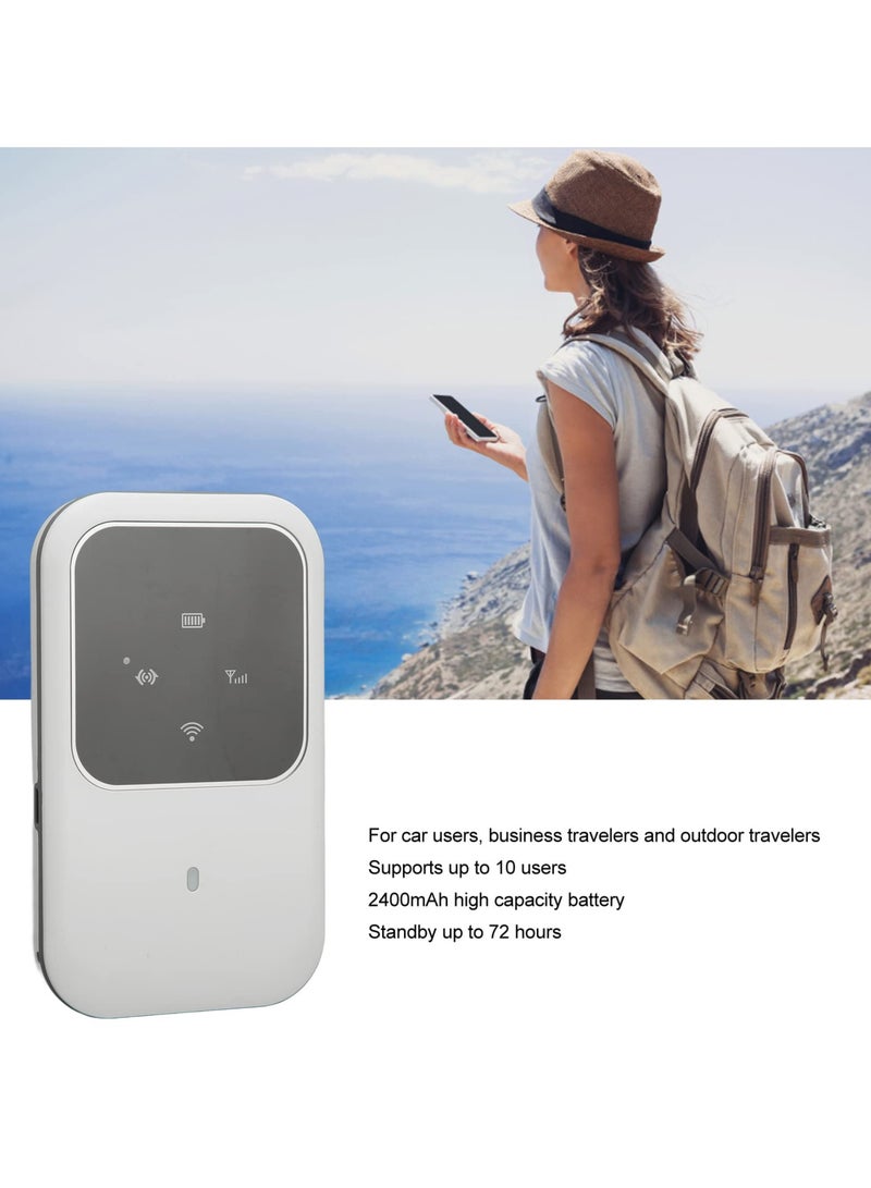 SYOSI 4G LTE WiFi Mobile Hotspot, 3G 4G LTE Mobile WiFi Mobile Router, with SIM Slot High Speed Pocket WiFi Router Connect up to 10 Devices, 2400mAh Battery, for Car Outdoor Travel - Image 2