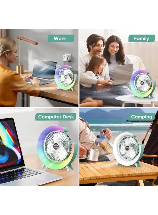 مروحة وأباجورة ذكية 2 في 1 – دوران 180 درجة مع إضاءة ليلية LED و3 سرعات تبريد، تصميم عصري محمول بقدرة عالية لتبريد وإضاءة مثالية في أي مكان - Image 1