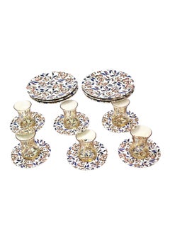 BLACKSTONE Herencia 18 Pieces Porcelain Tea Set with Side Plate 6x Teacups 6x Saucers 6x Side Plates  - Image 1