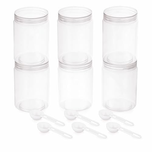 Homeor Plastic Storage Jar & Containers With Spoon, Airtight & BPA Free Containers for Kitchen Storage, Grocery Kitchen Container, Multipurpose Jar, Fridge Storage Container, 1200 ML Set 6 Transparent - Image 5