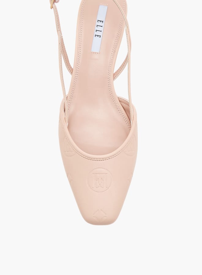 ELLE Women's Square Toe Shoes with Buckle Closure and Kitten Heels  - Image 4