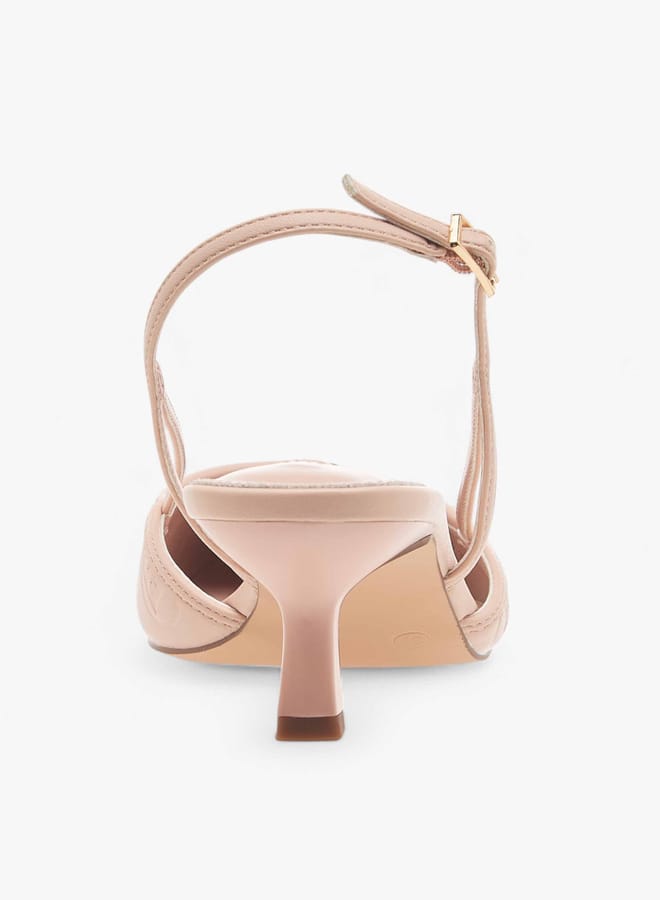 ELLE Women's Square Toe Shoes with Buckle Closure and Kitten Heels  - Image 5