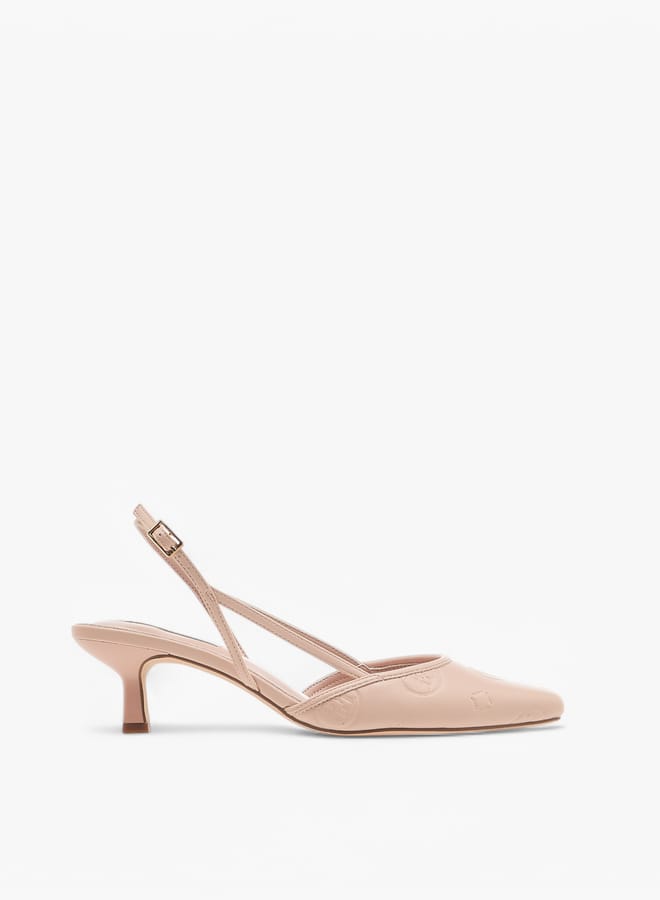 ELLE Women's Square Toe Shoes with Buckle Closure and Kitten Heels  - Image 3