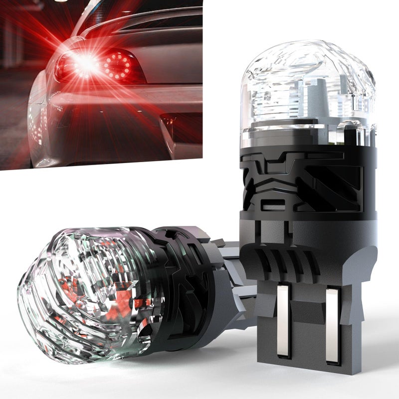 Zakolak 7443 LED Bulb Red Dual Brightness Brake Tail Light Turn Signal Compatible T20 LED Replacement for 7440 7443A 135V Pack of 2 - Image 3