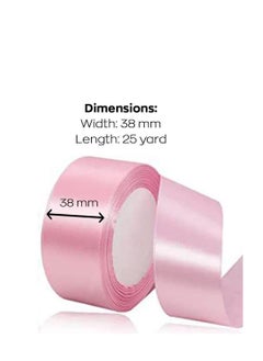 MARKQ Baby Pink Satin Ribbon, 38mm x 25yd Fabric Polyester Ribbon for Gift Wrapping, Party Favors, Wedding Decorations, Bow Making, Bouquets, Sewing Projects & Craft Supplies  - Image 2