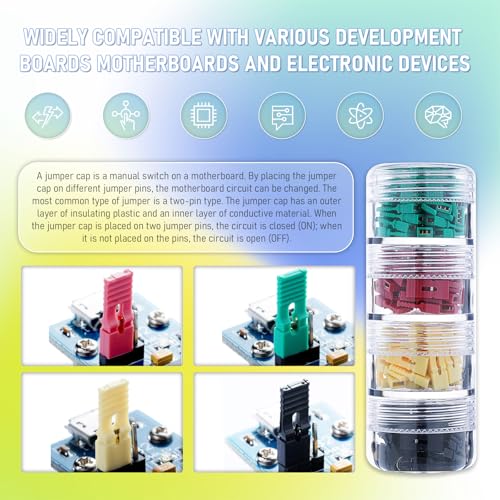 CQRobot 200 Pieces Standard Computer Jumper Caps with Handle Pin Shunt Short Circuit 2-Pin Connector (Shunts). Suitable for Arduino Raspberry Pi PCB PC DVD HDD Motherboard Shorting and Other Items. - Image 5