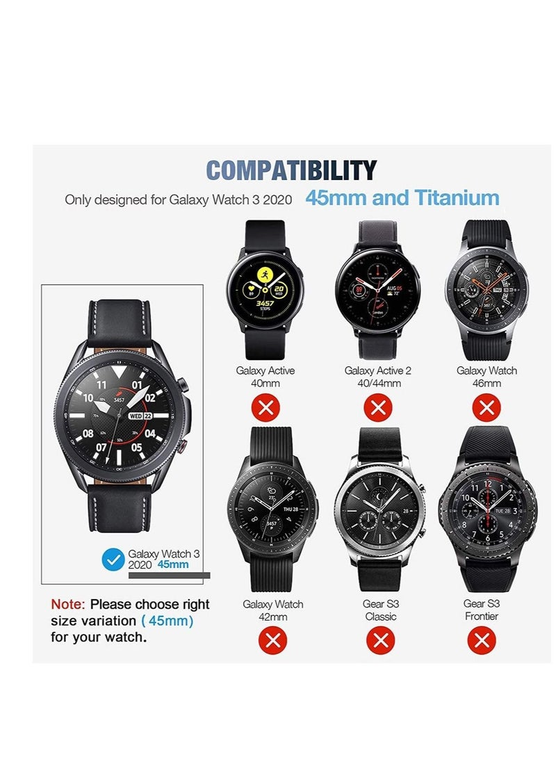 Captaintech Screen Protector Compatible for Samsung Galaxy Watch 3 45mm Invisible Defender Tempered Protector and 2 Pack Tempered Glass Protective Film and 2 Pack TPU Watch Cover Accessories Set - Image 4