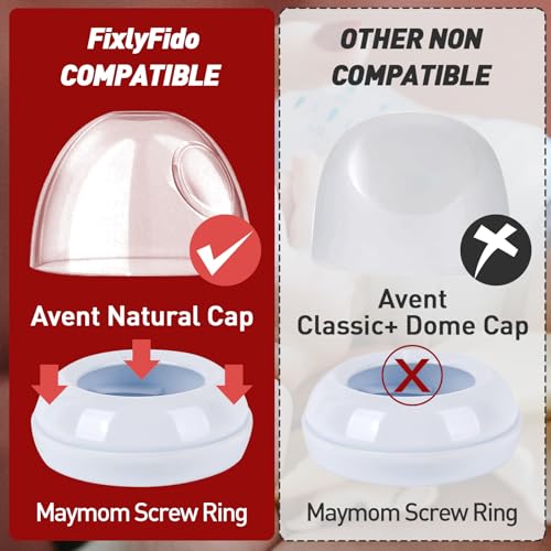 FixlyFido 2-Pack Baby Bottle Rings and Caps for Philips Avent Natural Bottles, Replacement Screw Ring Collars, Baby Bottle Nipple Rings for Avent Natural Plastic and Glass Bottles - Image 5