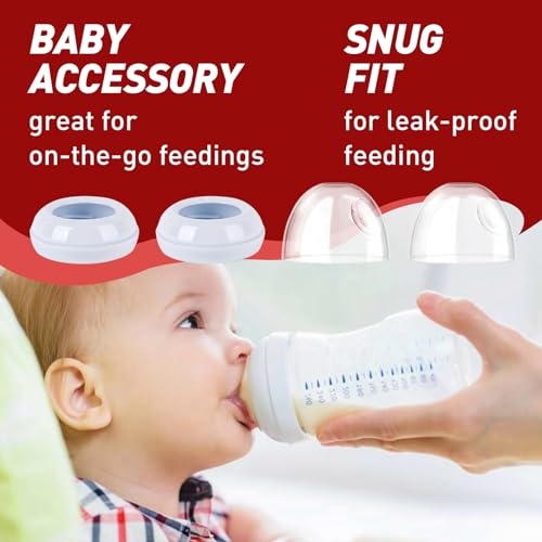 FixlyFido 2-Pack Baby Bottle Rings and Caps for Philips Avent Natural Bottles, Replacement Screw Ring Collars, Baby Bottle Nipple Rings for Avent Natural Plastic and Glass Bottles - Image 4