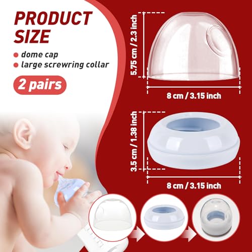 FixlyFido 2-Pack Baby Bottle Rings and Caps for Philips Avent Natural Bottles, Replacement Screw Ring Collars, Baby Bottle Nipple Rings for Avent Natural Plastic and Glass Bottles - Image 3
