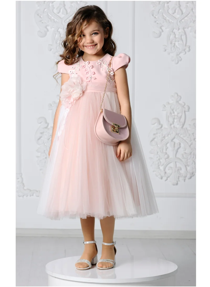 VIA BAMBINO Luxurious Pink Girls' Dress - Model 3127