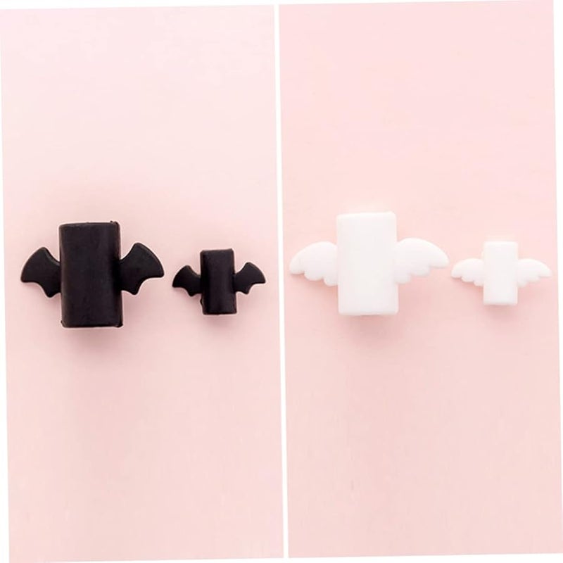 Cartoon Wing USB Cable Protector 4 Pack Black Durable Charging Cord Saver - Image 3