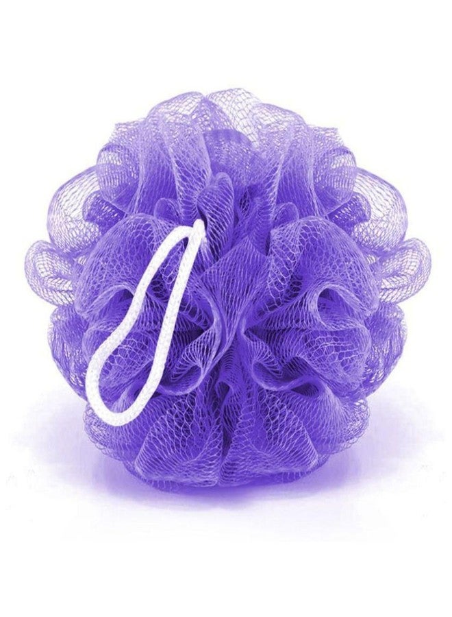 Fu Store Bath Sponges Shower Loofahs Large Mesh Balls Sponge purple Colors for Body Wash Bathroom Men Women - Pack of 1 Scrubber Cleaning Loofah Bathing Accessories 50g