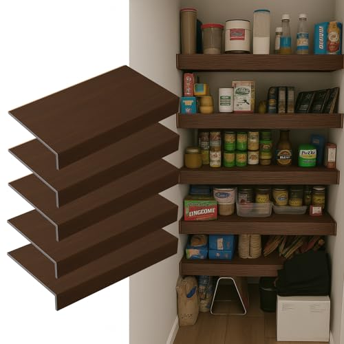 Gideio 5 Pack 24x12in Wire Shelf Cover for Pantry, Closet, Kitchen – Waterproof PVC Wood-Look Wire Rack Covers for Shelves, Multiple No-Tool Installation - Image 1