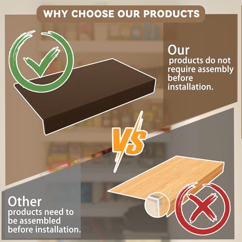 Gideio 5 Pack 24x12in Wire Shelf Cover for Pantry, Closet, Kitchen – Waterproof PVC Wood-Look Wire Rack Covers for Shelves, Multiple No-Tool Installation - Image 4