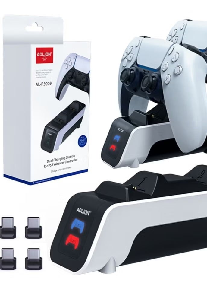 AOLION Suitable for Sony 5 PlayStation 5 Hand Charger Console Dual Sense PS5 Controllers Dock Station - Image 1