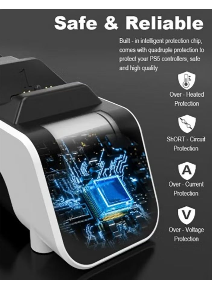 AOLION Suitable for Sony 5 PlayStation 5 Hand Charger Console Dual Sense PS5 Controllers Dock Station - Image 4