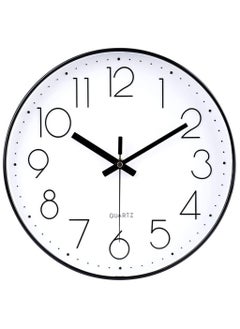 ماركة غير محددة Wall Clock, Silent Non Ticking Quality Quartz Battery Operated, Round Easy to Read, Silent Wall Clock for Bedrrom, Living Room, Kitchen, Office, School Home Decor(12 INCH)  - Image 1