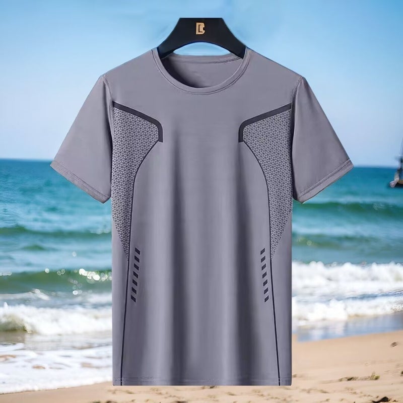Generic Summer New Quick-drying T-shirt Wholesale Mens Sports Short-sleeved Sweat-absorbent Fitness Running Training Elastic Loose Top White - Image 2