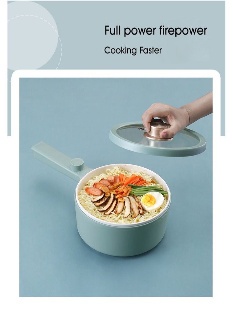 miss ceool - Multi-functional Electric Cooker 1.5L Electric Hot Pot 600W Non-Stick Rapid Noodles Cooker Steak Egg Fried Rice Ramen Soup with 2 Modes Temperature Control (CN Plug Type) - Image 1