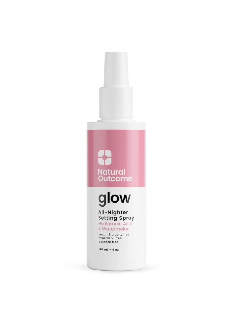 natural outcome - Glow Makeup Setting Spray Mattifying Long Lasting Facial Mist with Hyaluronic Acid  Watermelon  OilFree Vegan Formula for All Skin Types 4 oz - Image 1