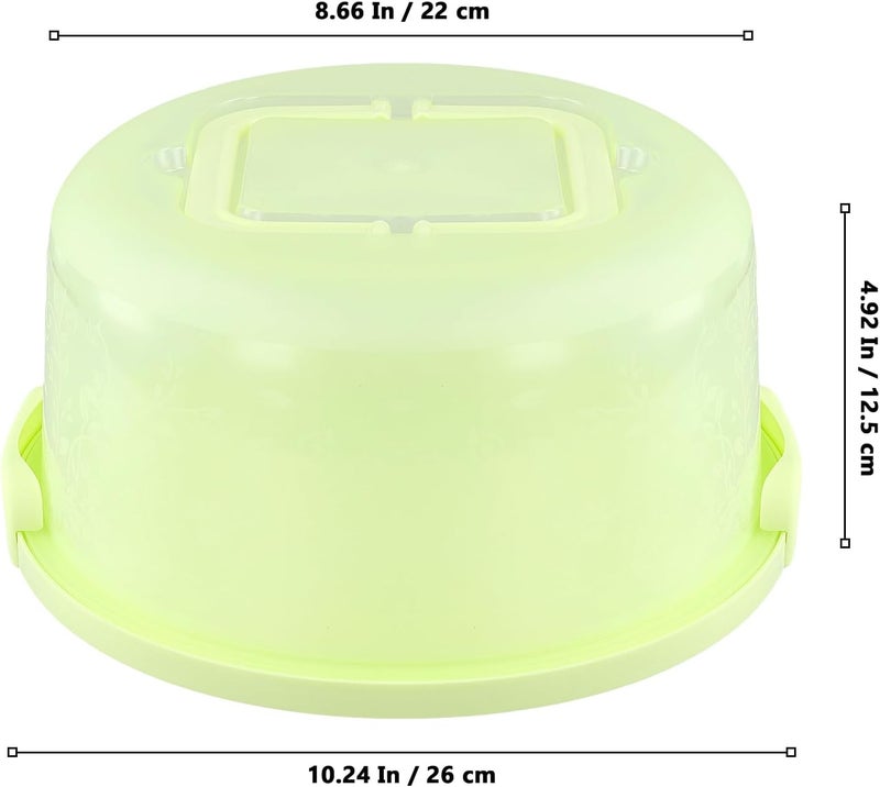 MUKLEI 26cm Portable Cake Carrier, 10 Inch Round Cake Carrier with Handle, Plastic Cake Holder with Lid, Large Cake Transporter Storage Container Box for Cake, Desserts, Sandwiches - Image 2