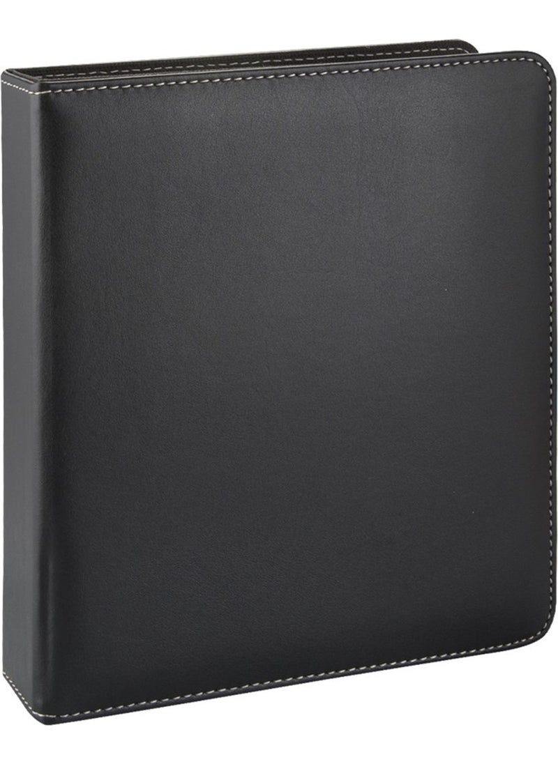 A5 SMALL SIZE Artificial Leather Elite Document Presentation Folder with 4 Rings 250 Sheets Capacity Black SUITABLE ONLY FOR A5 SIZE DOCUMENTS!!!