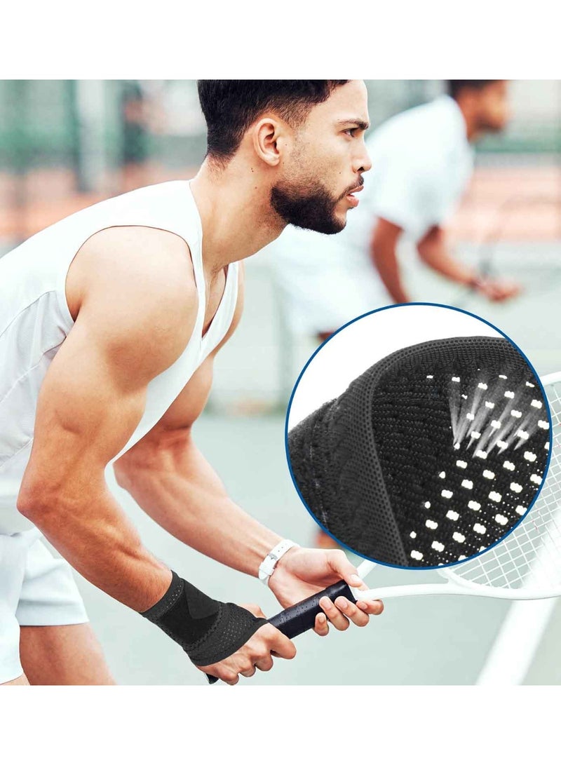 2-Pack Ultra-Thin Mesh Wrist Wraps - Breathable, Adjustable Wrist Support for Workouts & Daily Use - Unisex Wrist Brace for Pain Relief, Tendonitis, Carpal Tunnel - One Size Fits All (Black) - Image 5