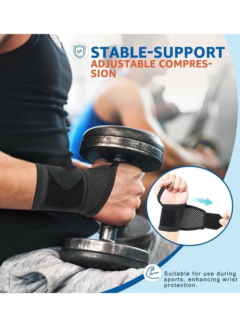 2-Pack Ultra-Thin Mesh Wrist Wraps - Breathable, Adjustable Wrist Support for Workouts & Daily Use - Unisex Wrist Brace for Pain Relief, Tendonitis, Carpal Tunnel - One Size Fits All (Black) - Image 2