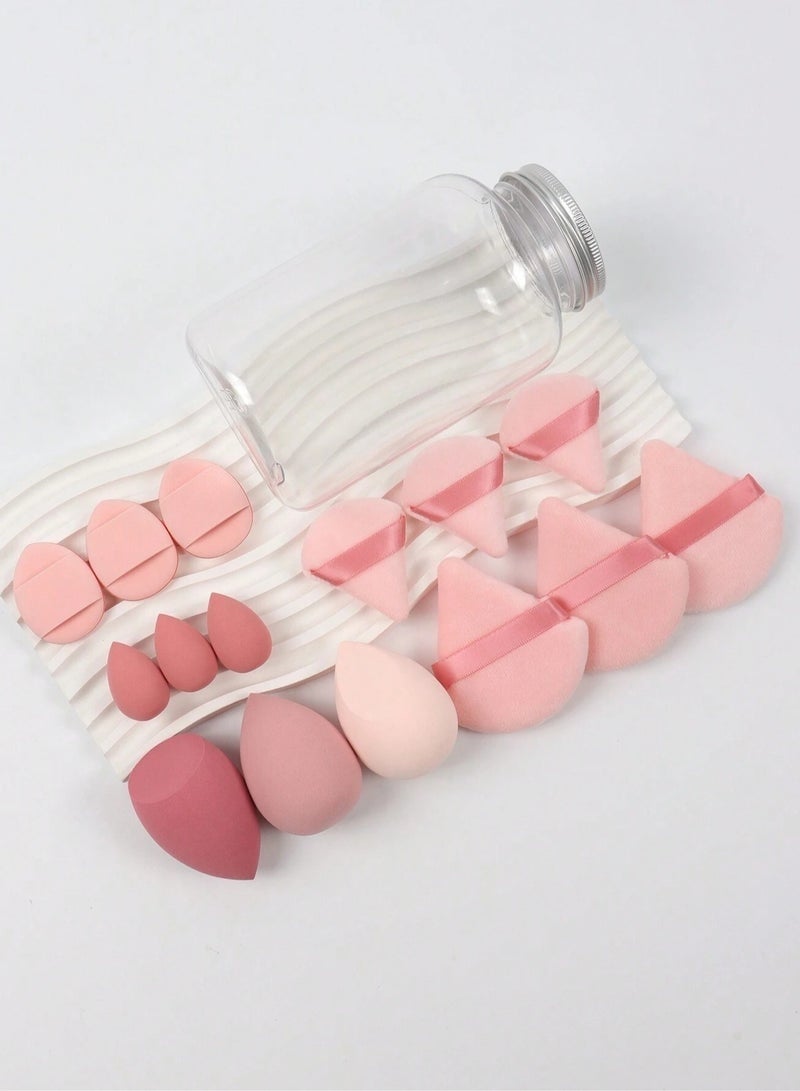 GlamKit 15-Piece Makeup Sponge Set- Multi soft color Mini Makeup Sponge, Powder Puff Long Lasting Beauty Sponge Wet & Dry Use for Women (Pink) - Image 4