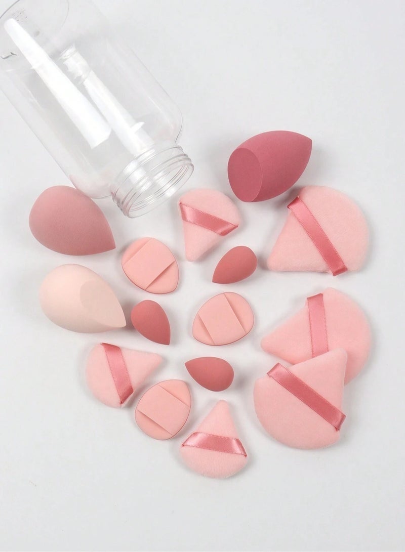GlamKit 15-Piece Makeup Sponge Set- Multi soft color Mini Makeup Sponge, Powder Puff Long Lasting Beauty Sponge Wet & Dry Use for Women (Pink) - Image 2