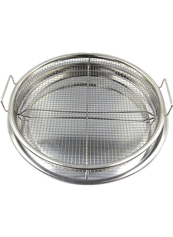 SHREESAMP SHREESAMP Round Air Fryer Basket with Removable Tray NonStick Easy Cleanup Ideal for Crispy Snacks Meals Air Fryers Heat Distribution Washing Vegetables Fruits  - Image 1