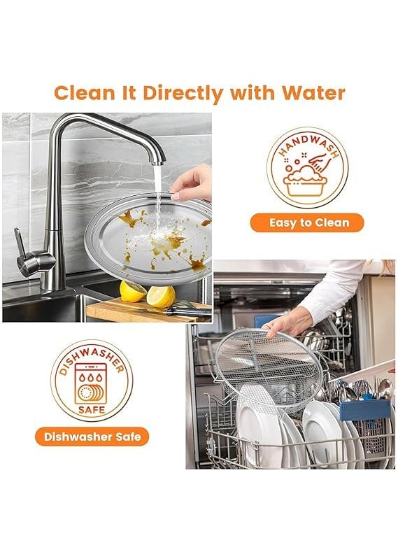 SHREESAMP SHREESAMP Round Air Fryer Basket with Removable Tray NonStick Easy Cleanup Ideal for Crispy Snacks Meals Air Fryers Heat Distribution Washing Vegetables Fruits  - Image 3