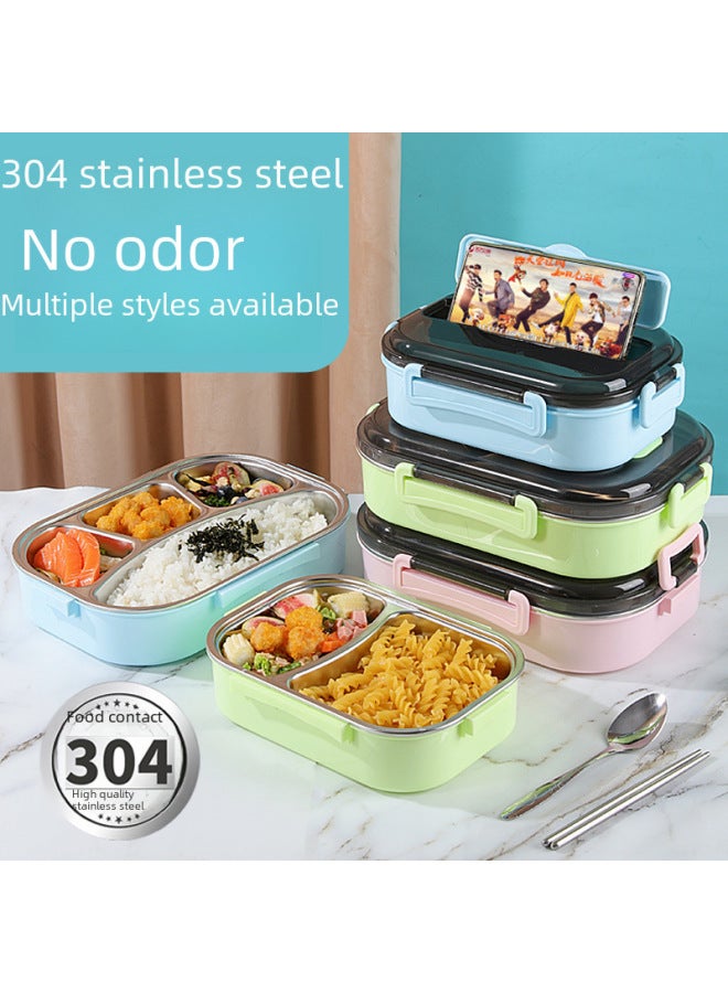 Daily Use Lunch Box/freshness Preservation Box Rice Box/freshness Preservation Box Rice-Specifications:Five-compartment Soup Bowl Blue (spoon To Chopsticks) Large 1500ml