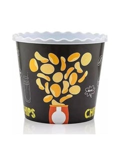 dunya Popcorn reusable container plastic bucket for home theater family movie night and movie lover washable in the dishwasher 2200 ml black  - Image 1