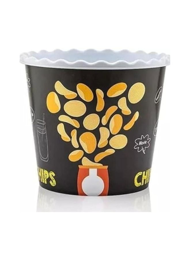 dunya Popcorn reusable container plastic bucket for home theater family movie night and movie lover washable in the dishwasher 2200 ml black - Image 1