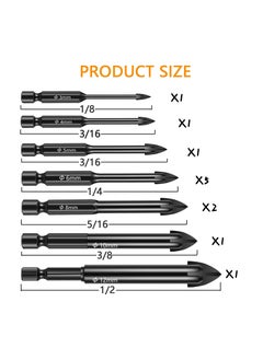 Y&D 12PCS Drill Bit Set for Glass & Concrete, Tungsten Carbide Tip Bits Concrete Wall Mirror and Ceramic Tile on Brick 3-12Mm  - Image 4