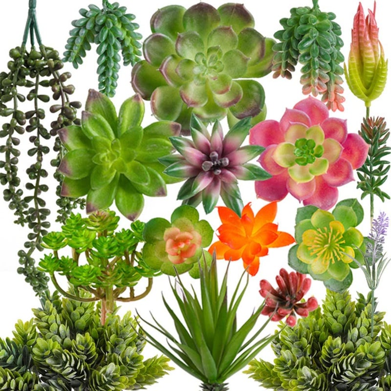 COTSEN 18 Pack Artificial Succulents Realistic Textured Fake Succulents Unpotted Artificial Cactus Plant Suitable for Garden Home Office Greening and Decoration - Image 1