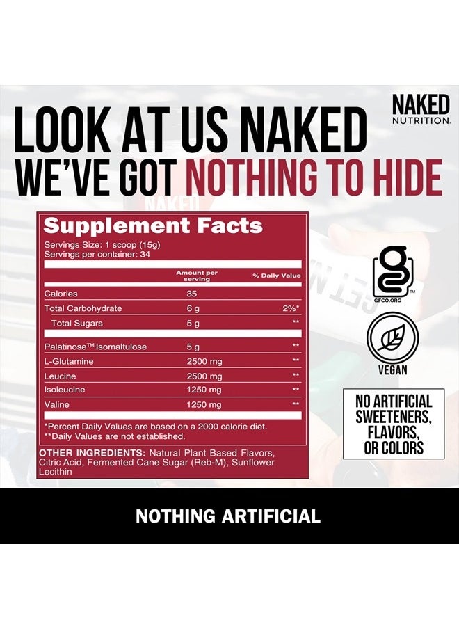 NAKED nutrition - Cherry Lime Naked BCAAs Amino Acids Powder, 100% Pure 2:1:1 Formula, Vegan Branched Chain Amino Acids, Instantized All Natural BCAA Powder Supplement - 501 Grams, 34 Servings - Image 1