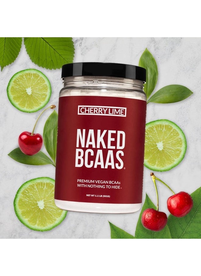 NAKED nutrition - Cherry Lime Naked BCAAs Amino Acids Powder, 100% Pure 2:1:1 Formula, Vegan Branched Chain Amino Acids, Instantized All Natural BCAA Powder Supplement - 501 Grams, 34 Servings - Image 1