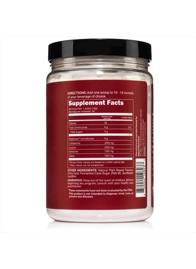 NAKED nutrition - Cherry Lime Naked BCAAs Amino Acids Powder, 100% Pure 2:1:1 Formula, Vegan Branched Chain Amino Acids, Instantized All Natural BCAA Powder Supplement - 501 Grams, 34 Servings - Image 1