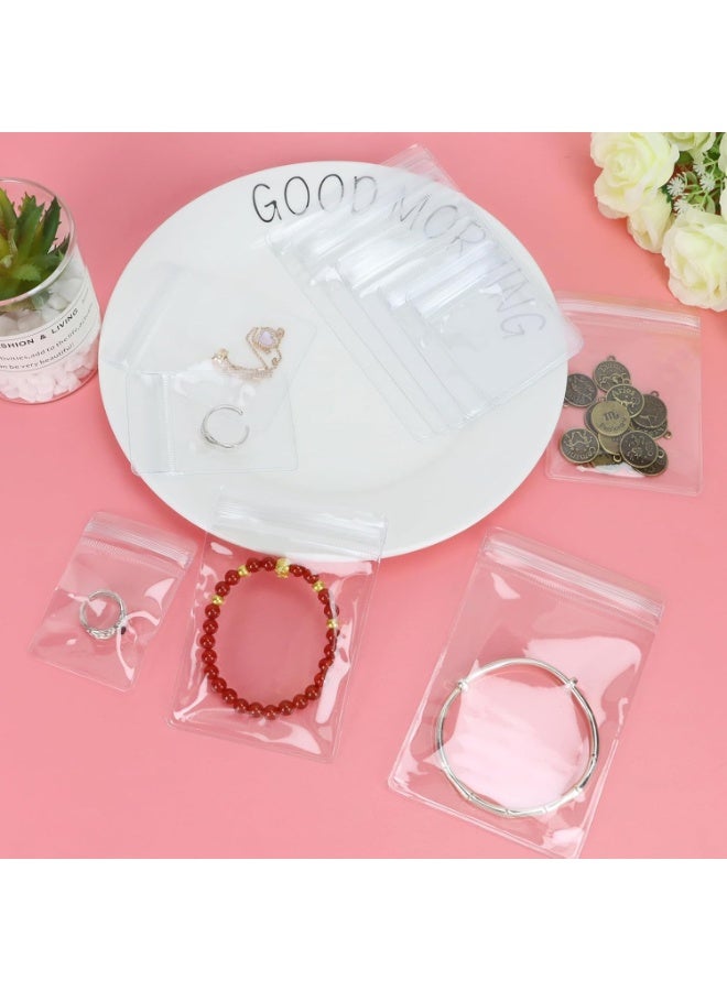 200 Pcs Clear Self Seal Jewelry Bags, PVC Jewelry Storage Bags, Jewelry Organizer Bags for Earring Ring Necklace - Image 2