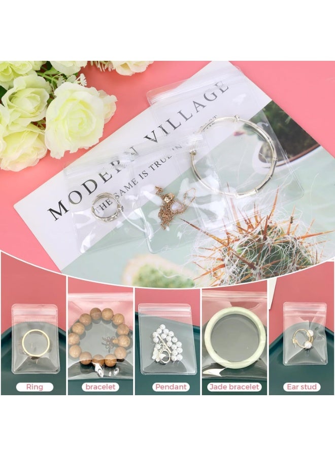 200 Pcs Clear Self Seal Jewelry Bags, PVC Jewelry Storage Bags, Jewelry Organizer Bags for Earring Ring Necklace - Image 3