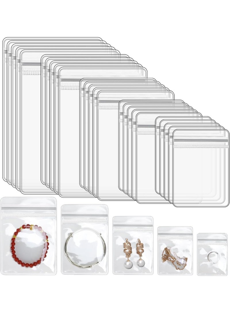 200 Pcs Clear Self Seal Jewelry Bags, PVC Jewelry Storage Bags, Jewelry Organizer Bags for Earring Ring Necklace - Image 1