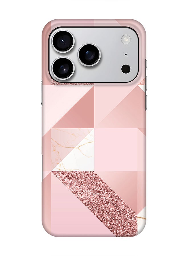 Stylizedd For iPhone 17 Pro,Case, [Compatible with MagSafe] Magnetic cover Slim fit Protection Matte, - Marble Pink Geometric