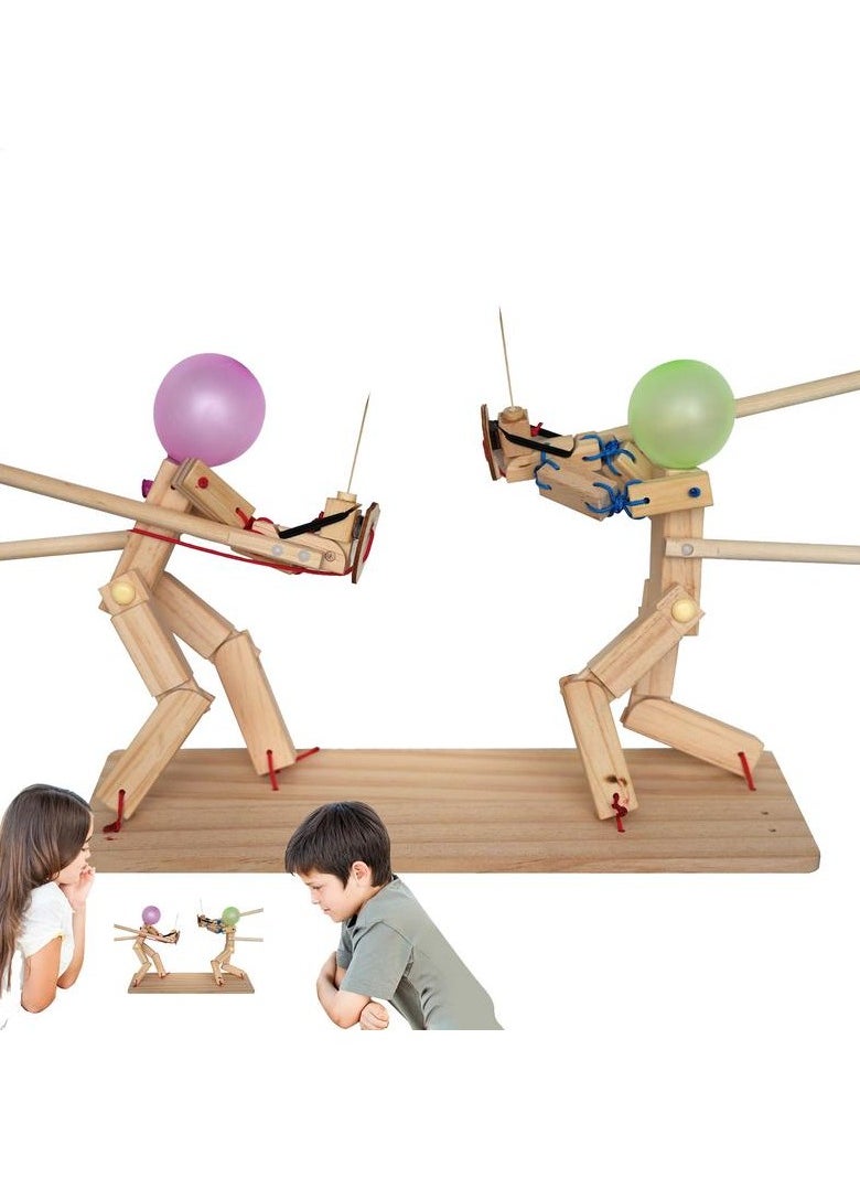 Two-player battle balloon toy, wooden balloon duel game, puppets that fight! (50 balloons for free)  - Image 1