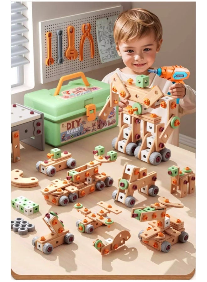 كيلا مجموعة أدوات للأطفال، مجموعات صناديق أدوات للأطفال الصغار، صندوق أدوات مونتيسوري السحري للعب مع مثقاب كهربائي ومفك براغي، مجموعات بناء، ألعاب تصميم إبداعية عملية - Image 1