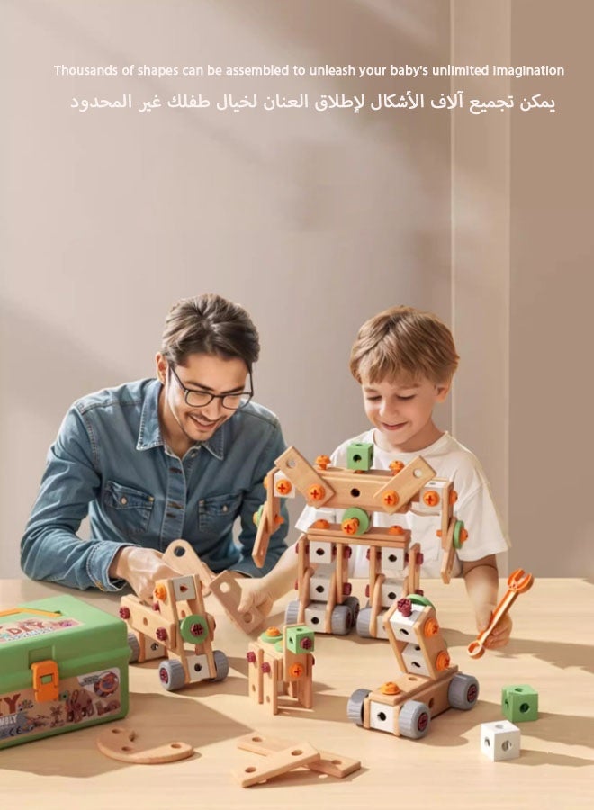 كيلا مجموعة أدوات للأطفال، مجموعات صناديق أدوات للأطفال الصغار، صندوق أدوات مونتيسوري السحري للعب مع مثقاب كهربائي ومفك براغي، مجموعات بناء، ألعاب تصميم إبداعية عملية - Image 3