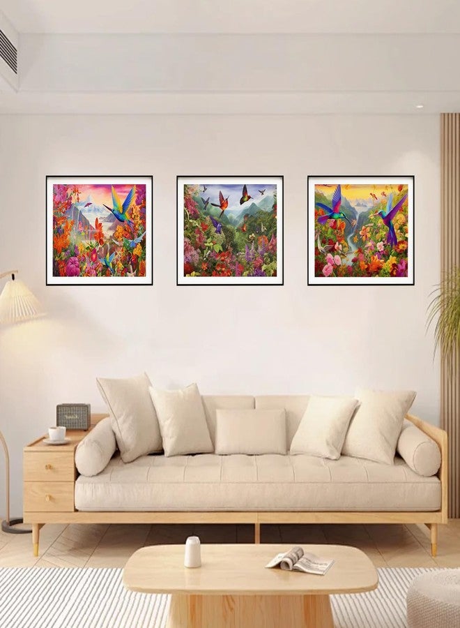 EWJRNSF 5D Diamond Painting Kits for Adults Beginners, Diamond Arts Kits Diamond Art Sets,Gem Painting Arts & Crafts Home Wall Decoration 11.8x15.7 Inches 3 Pack Hummingbird - Image 5