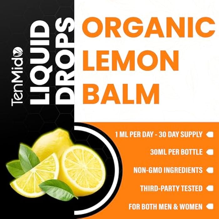 Tenmido Lemon Balm Tincture 2500mg - Herbal Extract Liquid Supplement | Alcohol-Free, Vegan, Non-GMO - 30ml 1 Fl Oz - Image 2